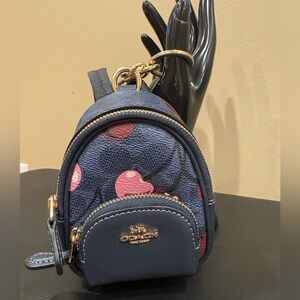 Coach Court Mini Backpack Charm in Signature Canvas with Cherry